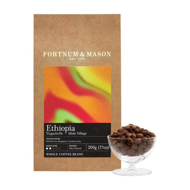 Whole bean coffee Ethiopia Yirgacheffe 200g, imported from the UK