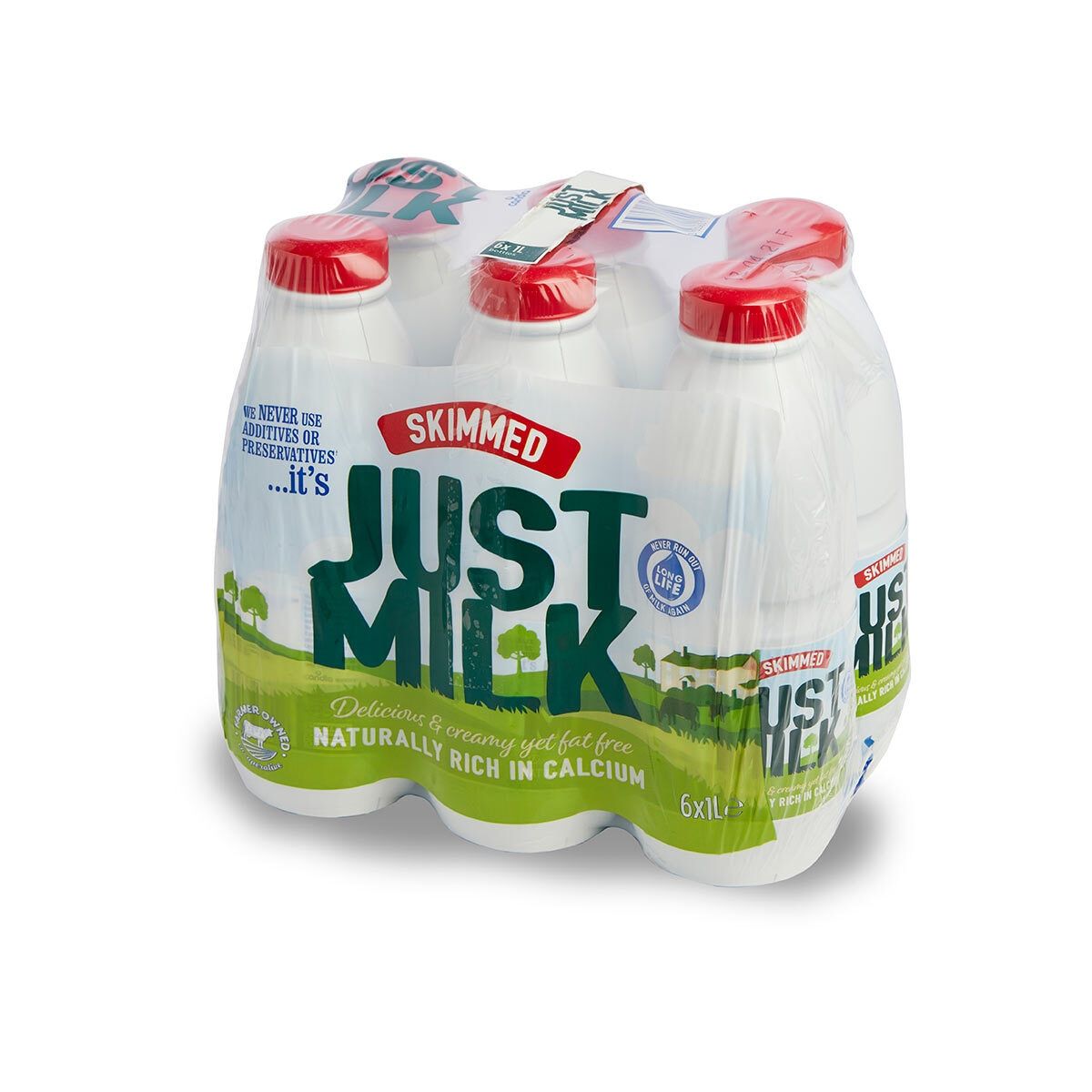 Candia Just Milk UHT Skimmed Milk, 6 x 1L