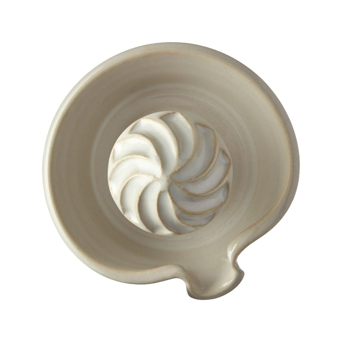 Arwyn Jones white ceramic lemon squeezer hand carved - British product