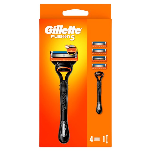 Gillette Fusion 5 Manual Razor Starter Pack with 4 Blades GOODS M&S   