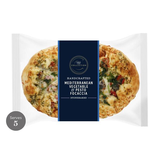 M&S Mediterranean Vegetable & Pesto Focaccia   370g