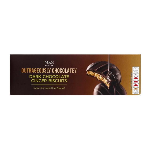 M&S Extremely Chocolatey Dark Chocolate & Ginger Biscuits   175g