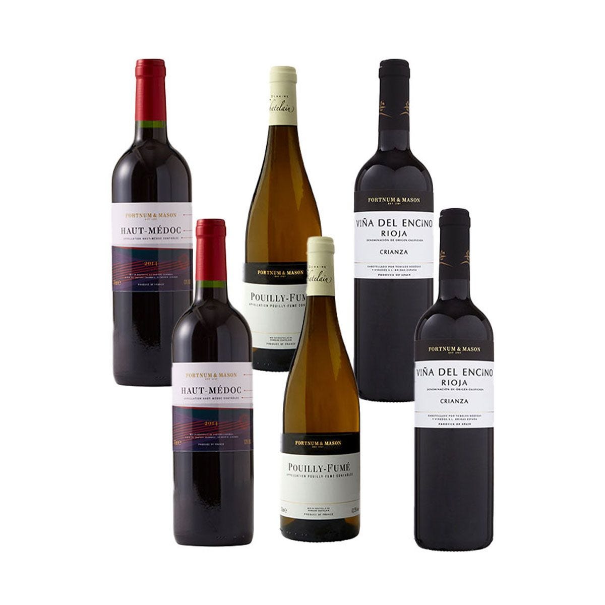 Mixed red and white wine case 6 bottles (British brand)