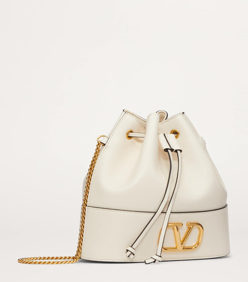 Valentino Garavani VLogo leather bucket bag, imported from the UK