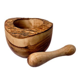 Naturally Med rustic olive wood pestle and mortar set - British product