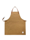 Risdon & Risdon brown cotton canvas apron with leather straps, UK version