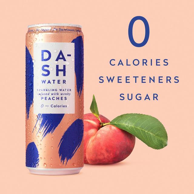 DASH Peach Infused Sparkling Water   4 x 330ml GOODS M&S   