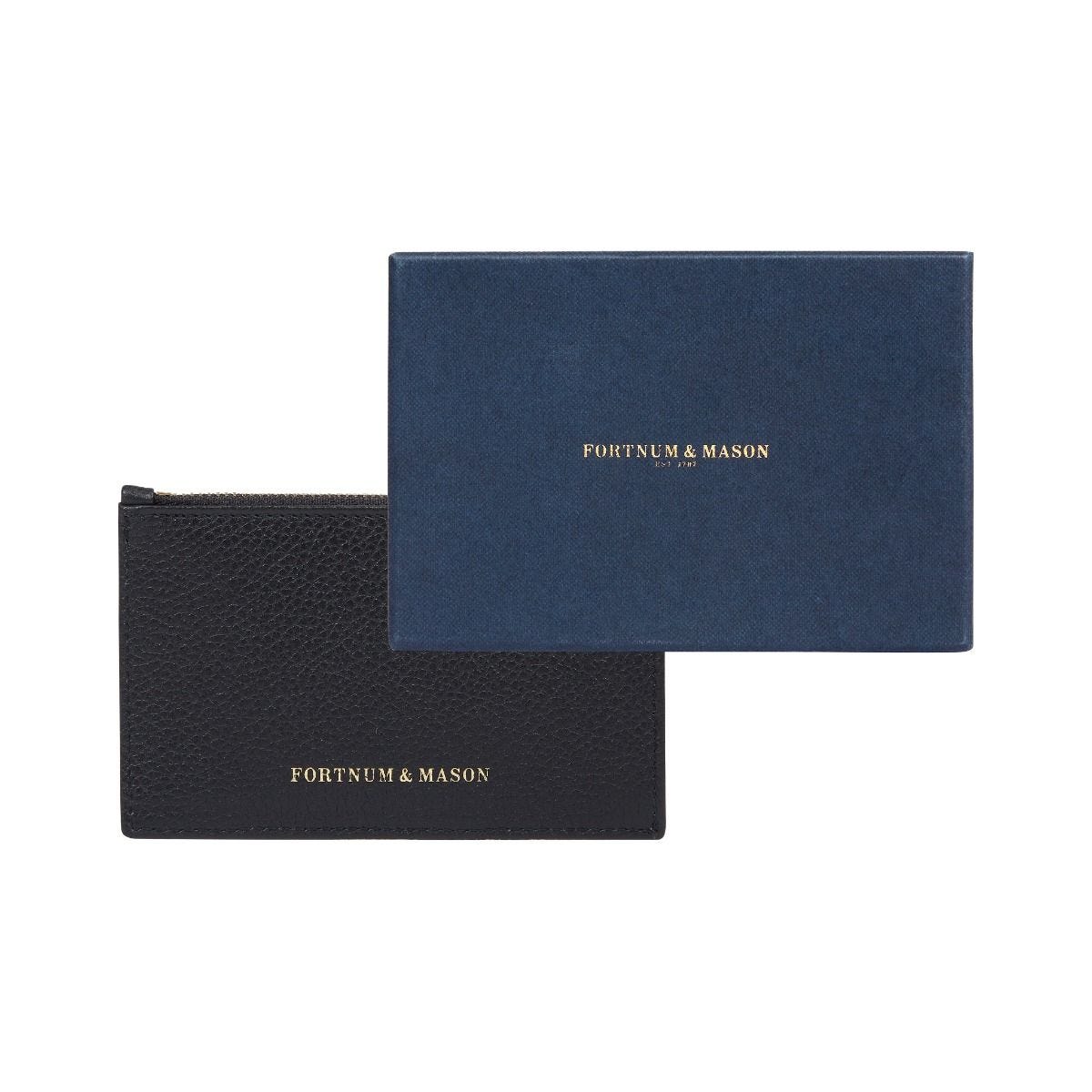 Fortnum's zip credit card holder in navy (British brand)
