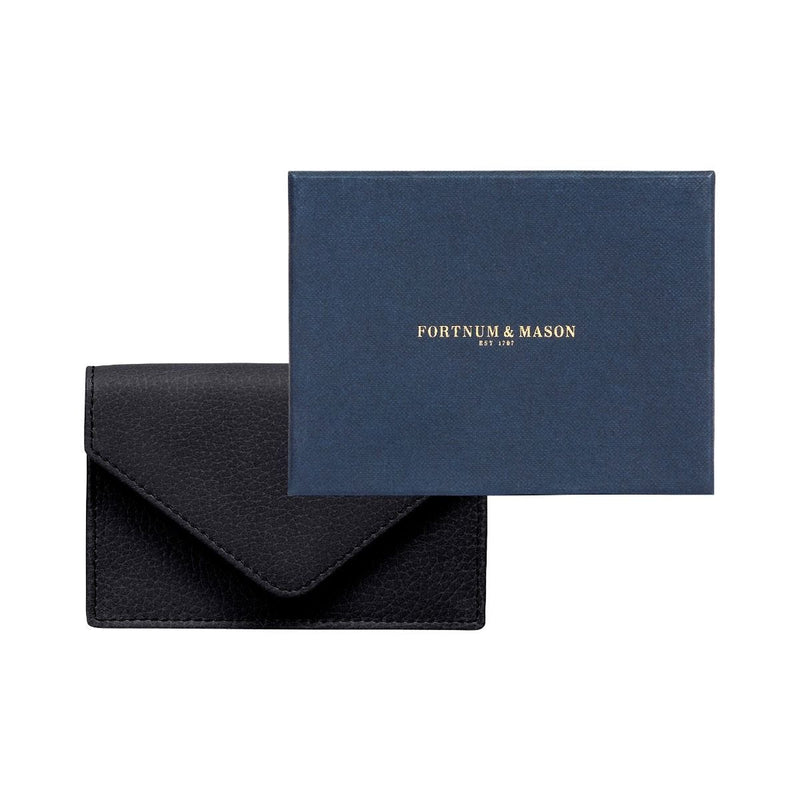 Fortnum's flap credit card holder navy, imported from the UK