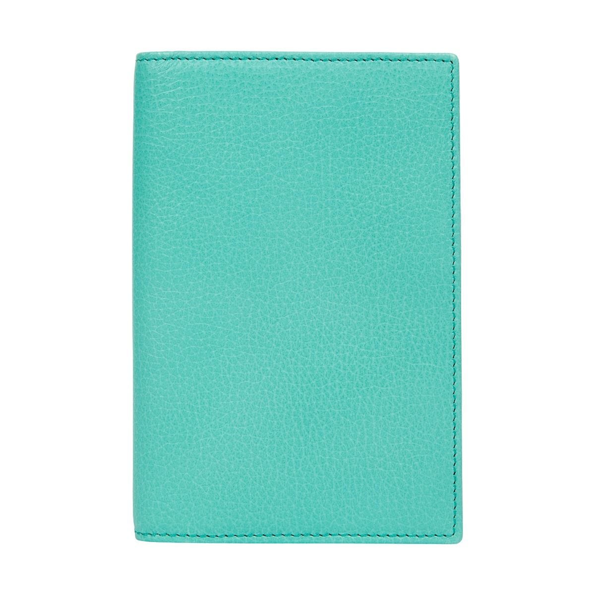 Fortnum's leather passport cover in Eau de Nil, UK version