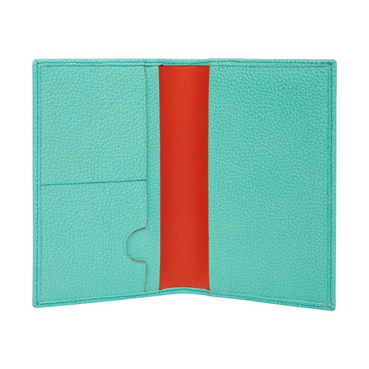 Fortnum's leather passport cover in Eau de Nil, UK version