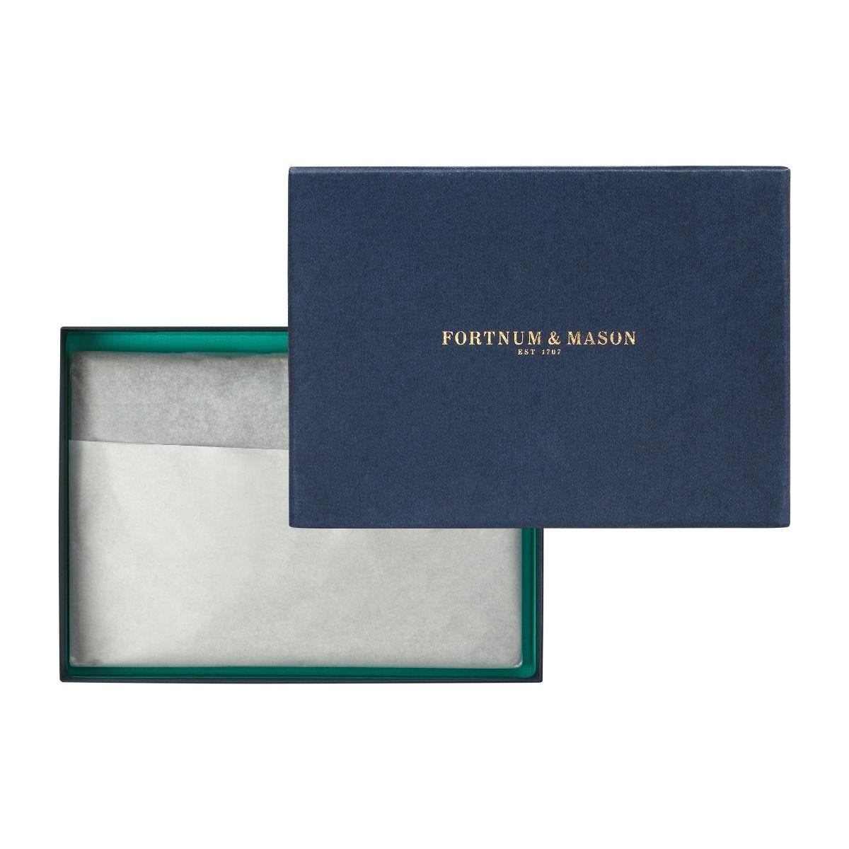 Fortnum's navy leather passport cover with card slots (British brand)
