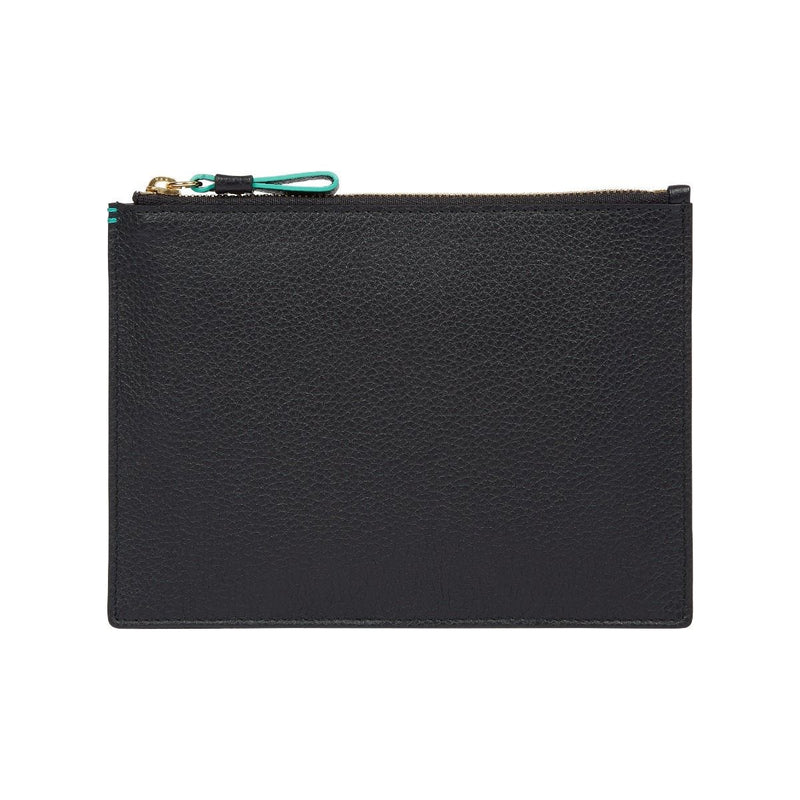 Fortnum's small navy leather zip pouch 17cm x 12.5cm - British product