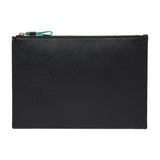 Fortnum's leather zip pouch navy medium, imported from the UK