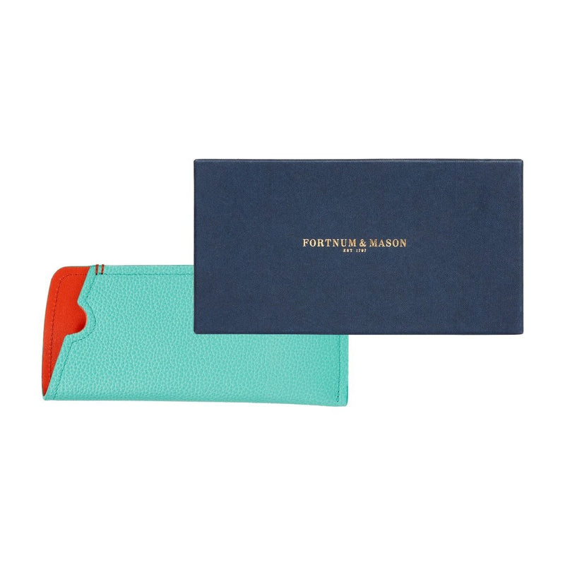 Fortnum's Eau de Nil leather glasses case, imported from the UK