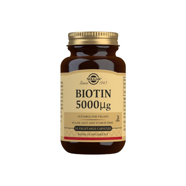 Solgar Biotin Vegetable Capsules 5000ug   50 per pack GOODS M&S   