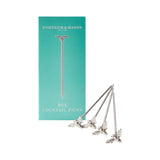 Fortnum's bee cocktail picks set of 4 in stainless steel - British product