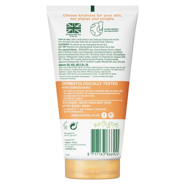 Simple Protect 'N' Glow Express Glow Clay Polish Cleanser   150ml GOODS M&S   