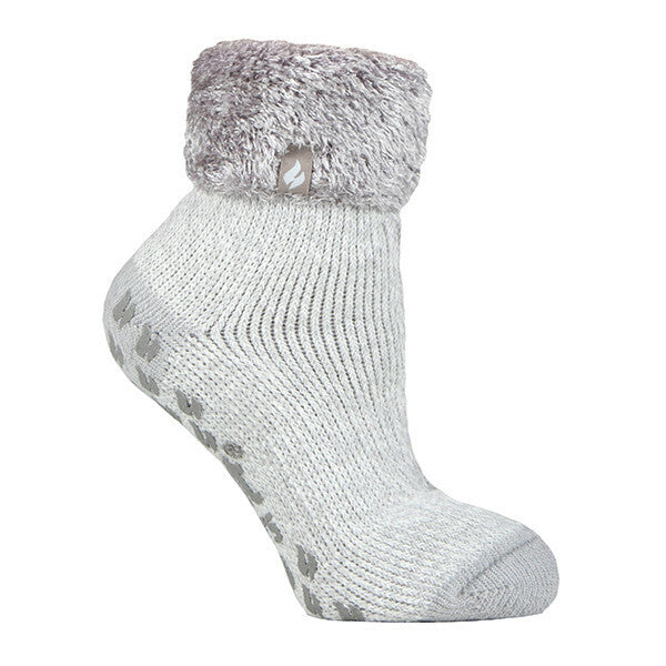 Heat Holders Womens Non Slip Thermal Bed Socks 4-8 UK GOODS Superdrug Silver Grey (Queenstown)  