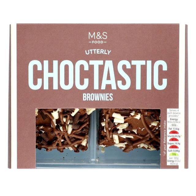 M&S Milk White & Dark Chocolate Brownies   4 per pack