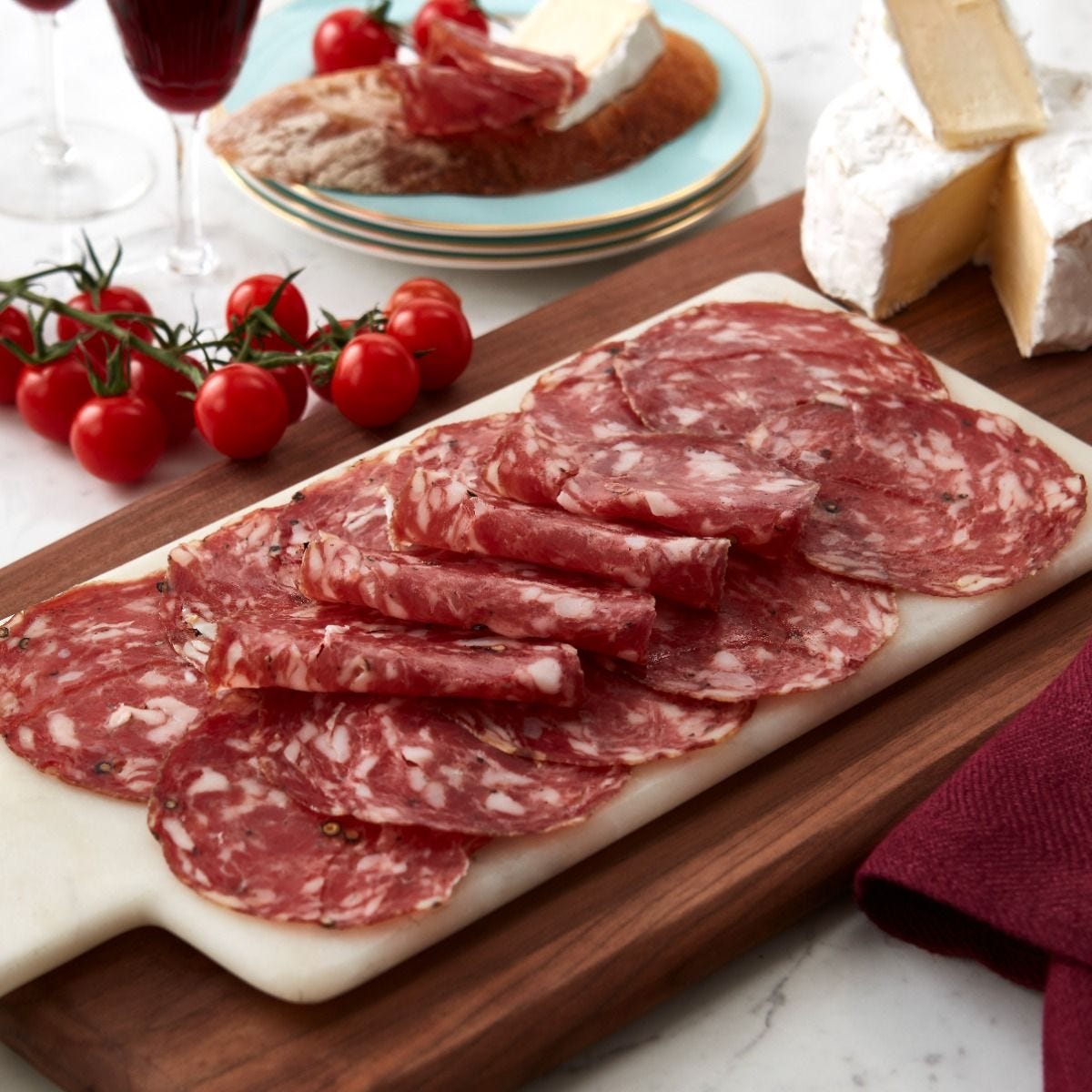 Fortnum & Mason garlic black pepper salami 100g, imported from the UK