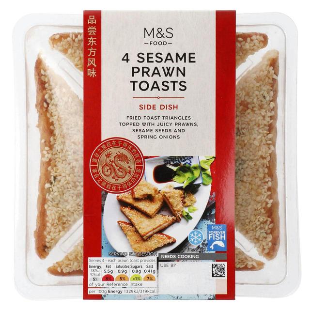 M&S 4 Sesame Prawn Toasts   115g GOODS M&S   