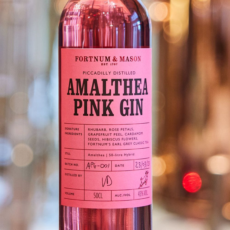 Fortnum's Amalthea Pink Gin 50cl, imported from the UK