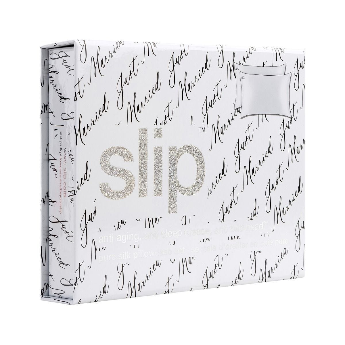 Slip silk queen pillowcase duo Just Married - British product