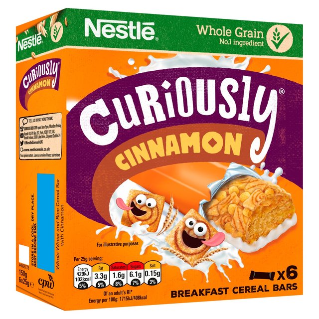 Nestle Curiously Cinnamon Cereal Bar   6 per pack Food Cupboard M&S   