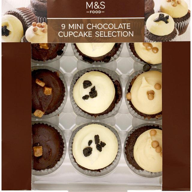 M&S Mini Chocolate Cupcake Selection   9 per pack