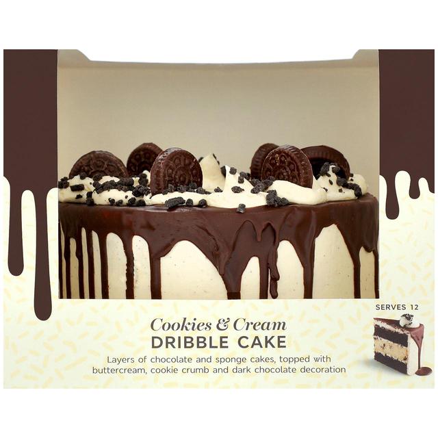 M&S Cookies & Cream Dribble Sponge Cake   940g GOODS M&S   