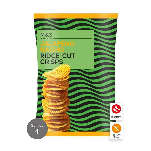 M&S Jalapeno Nacho Ridge Cut Crisps   135g