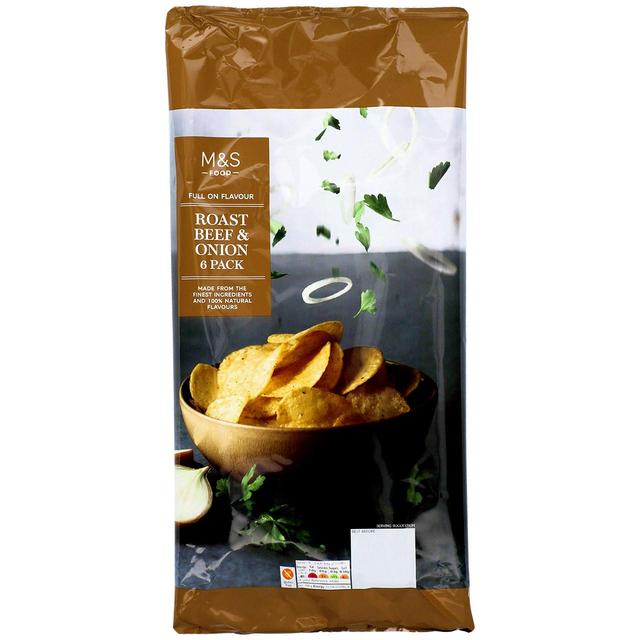 M&S Roast Beef & Onion Crisps   6 x 25g