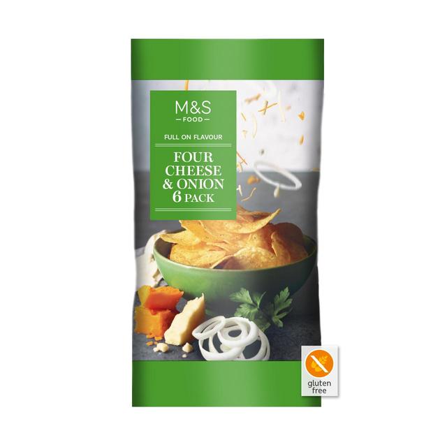 M&S Four Cheese & Onion Crisps 25g x   6 per pack GOODS M&S   