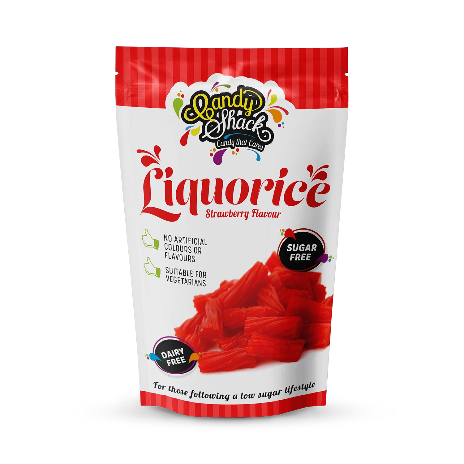Candyshack sugar free strawberry liquorice 120g - British product