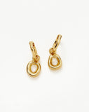 Missoma mini charm hoop earrings with rainbow moonstone, imported from the UK
