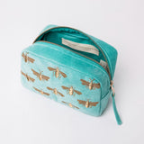 Elizabeth Scarlett honey bee cosmetic bag in turquoise - British product
