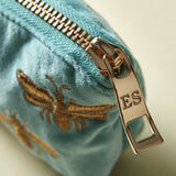 Elizabeth Scarlett honey bee coin purse turquoise 16x10cm, imported from the UK