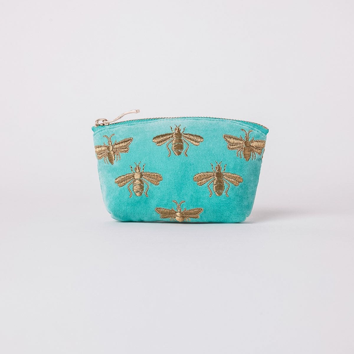 Elizabeth Scarlett honey bee coin purse turquoise 16x10cm, imported from the UK