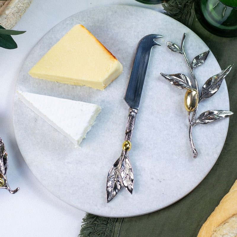 Culinary Concepts white marble cheeseboard with knife 22.5cm - British product
