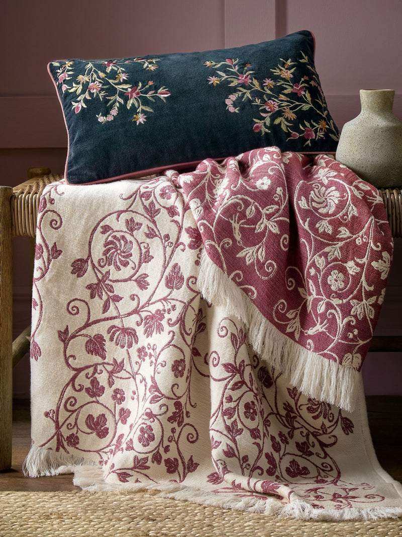Historic Royal Palaces Antique Rose Pink throw, UK version