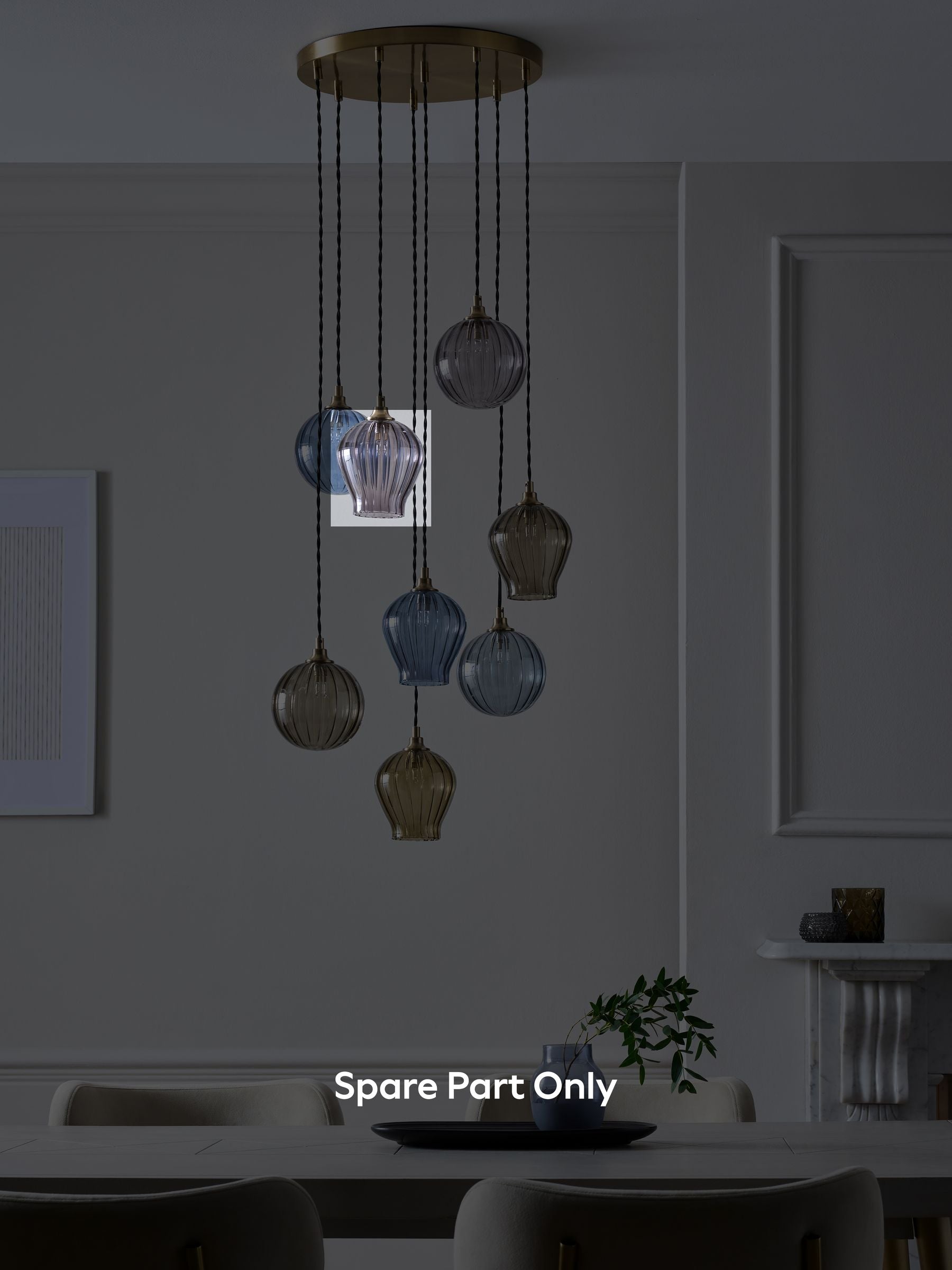 Hampton grey glass shade spare part (British brand)