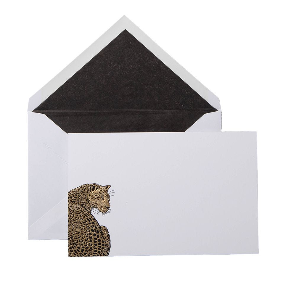 Mount Street Printers leopard notecards set of 10 (British brand)