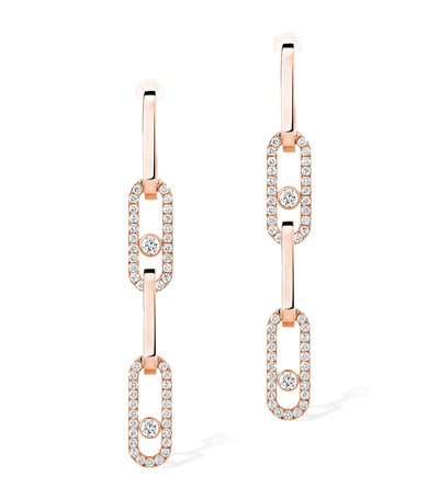 Harrods Messika Move Link Pink Gold and Diamond Convertible Earrings (1.70ct)- Buy online at McGrocer