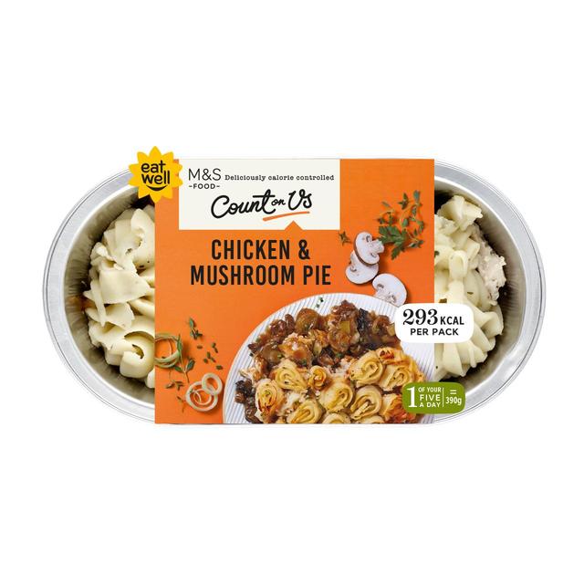 M&S Count On Us Chicken & Mushroom Pie   390g