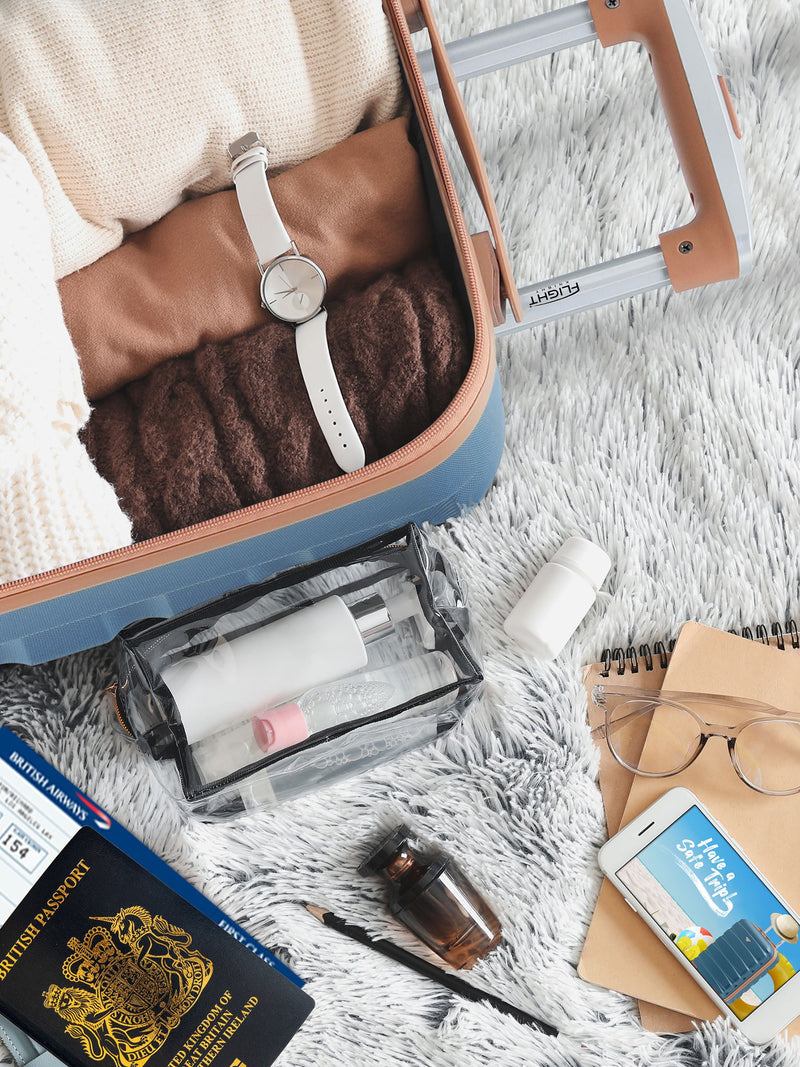 Flight Knight 2-piece hardcase suitcase set blue/tan, UK version