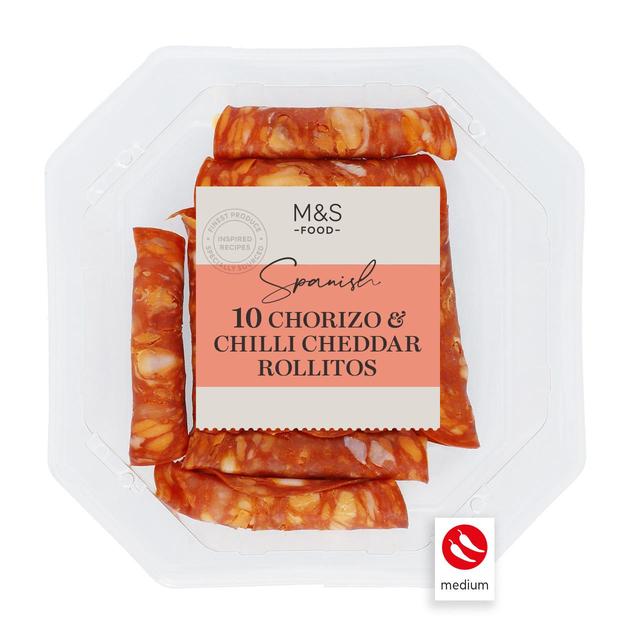 M&S Chorizo & Chilli Cheddar Rollitos   10 per pack