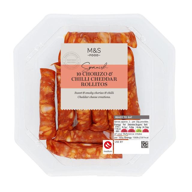 M&S Chorizo & Chilli Cheddar Rollitos   10 per pack GOODS M&S   