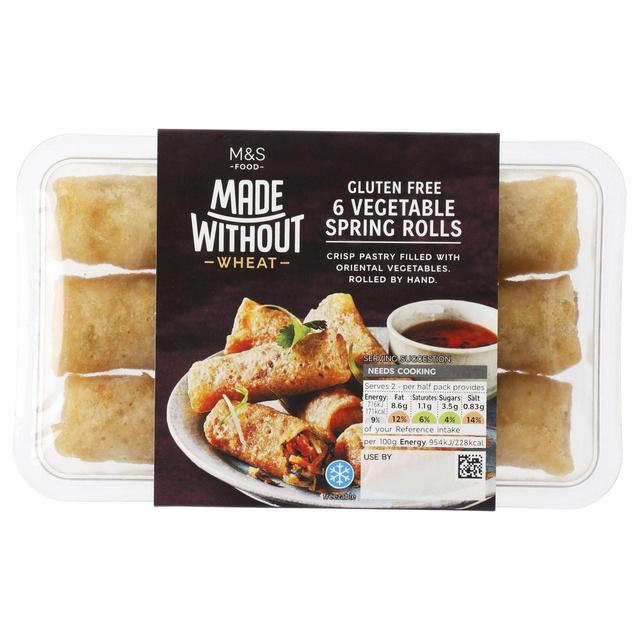 M&S Made Without 6 Vegetable Spring Rolls   150g