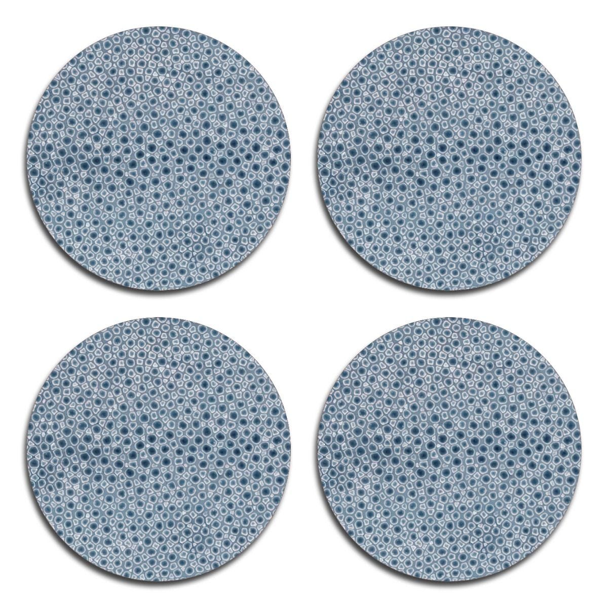 Club Matters shagreen coasters blue set of 4, imported from the UK
